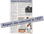 Newspaper Clipping - Airport Site selected in 1927 